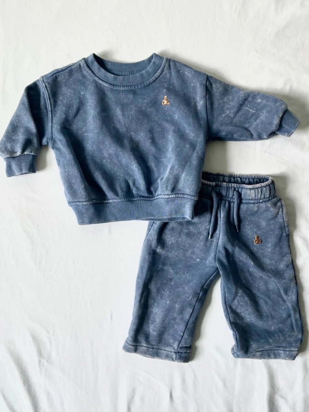 2-Pc Sz6-12M Boys Gap Blue VintageSoft Washed Sweatsuit Jogger EXC